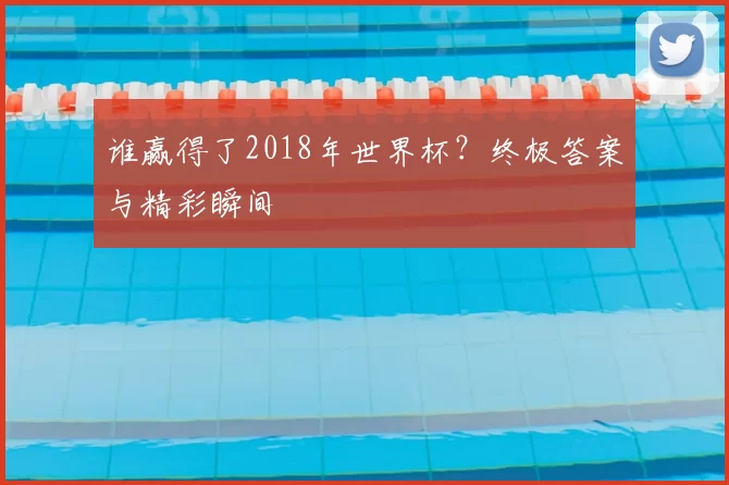 谁赢得了2018年世界杯？终极答案与精彩瞬间